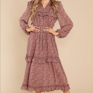 NWOT Keep My Word Mauve Midi Dress